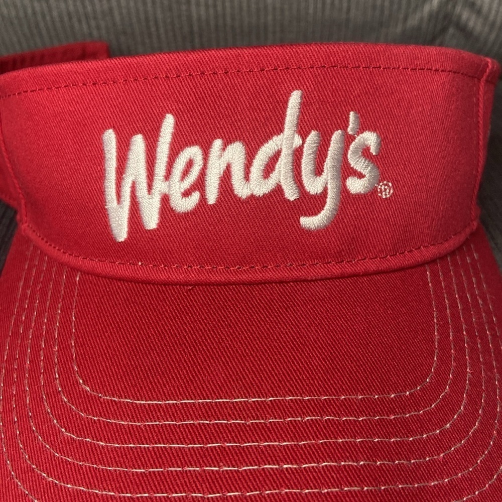 Wendy’s Visor Hat RedWhite One Size - Picture 5 of 6